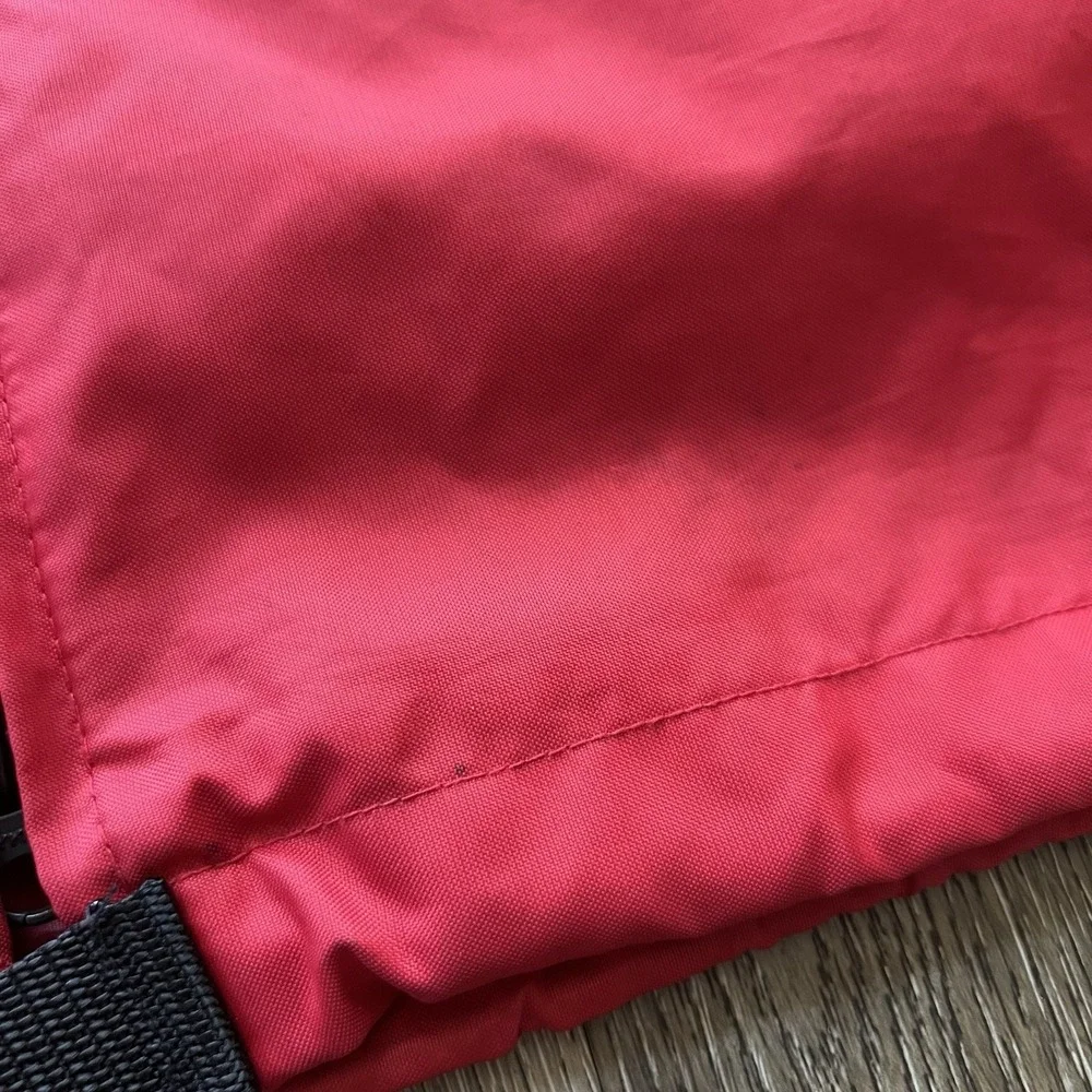 Vintage LL Bean Rain Jacket Mens Size Large Red Full Zip Hooded Waterproof Nylon
